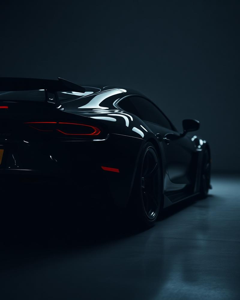 Black sports car rear three-quarter