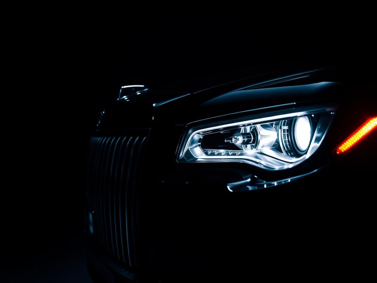 Luxury vehicle headlight detail